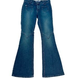 Size 5 Plugg Mid Rise Flare Denim Jeans